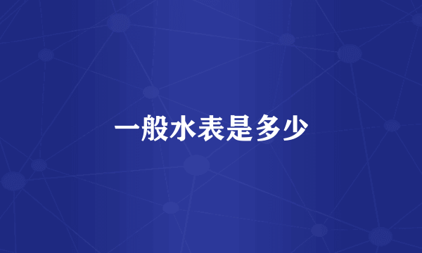 一般水表是多少
