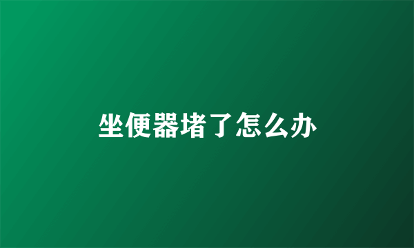 坐便器堵了怎么办