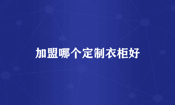 加盟哪个定制衣柜好