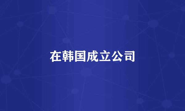 在韩国成立公司
