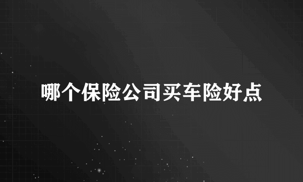 哪个保险公司买车险好点