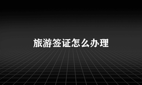 旅游签证怎么办理