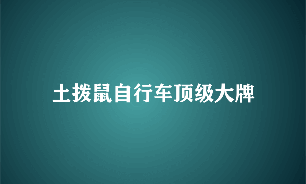 土拨鼠自行车顶级大牌