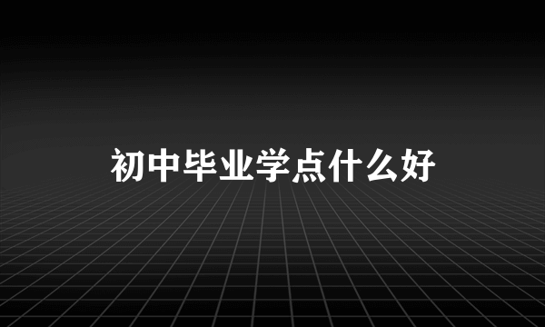 初中毕业学点什么好