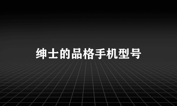 绅士的品格手机型号