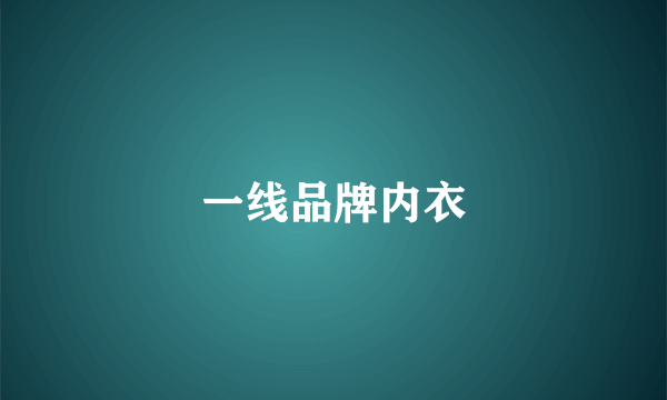 一线品牌内衣