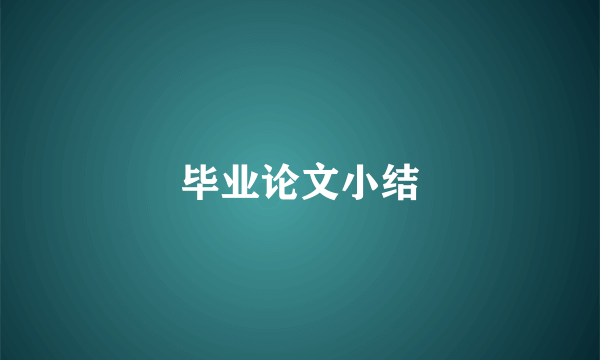 毕业论文小结
