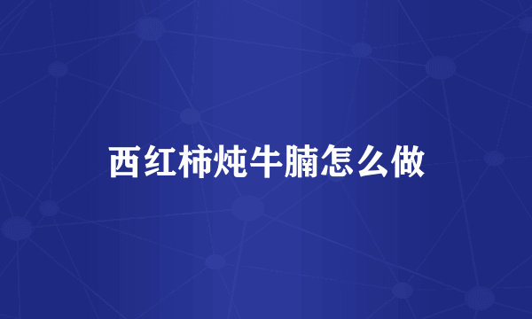 西红柿炖牛腩怎么做