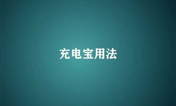 充电宝用法