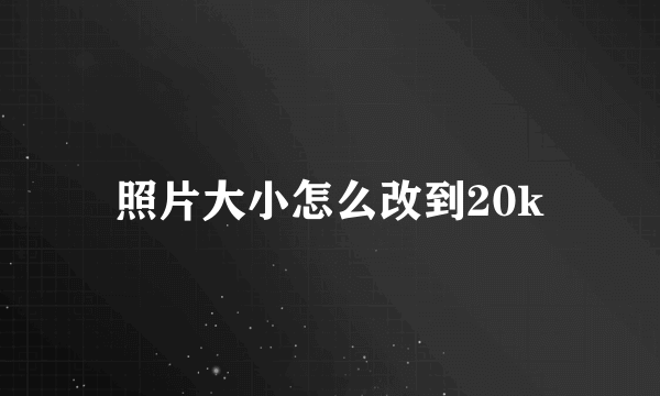 照片大小怎么改到20k