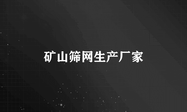 矿山筛网生产厂家
