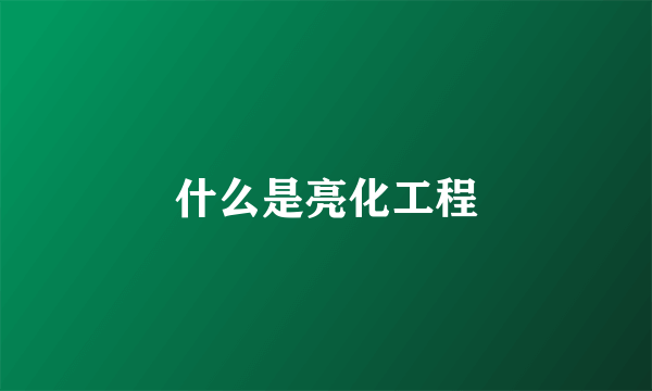 什么是亮化工程