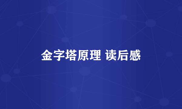 金字塔原理 读后感