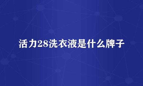 活力28洗衣液是什么牌子