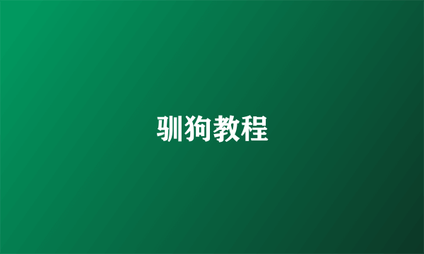 驯狗教程