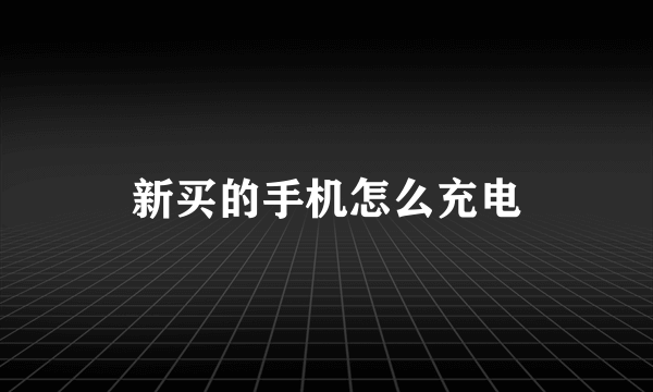 新买的手机怎么充电