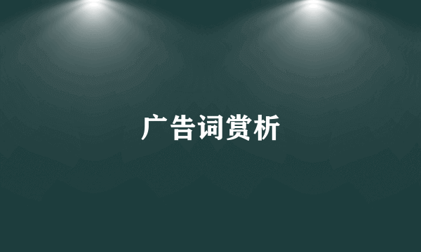 广告词赏析