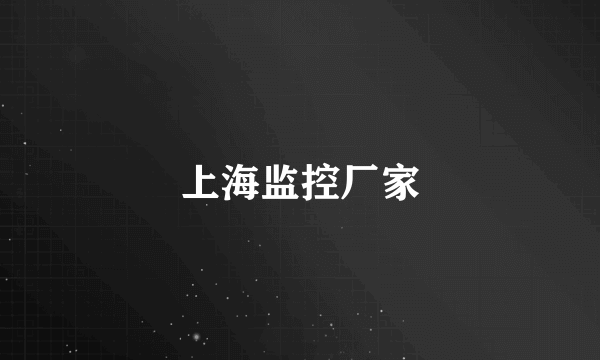上海监控厂家