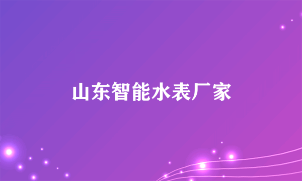 山东智能水表厂家
