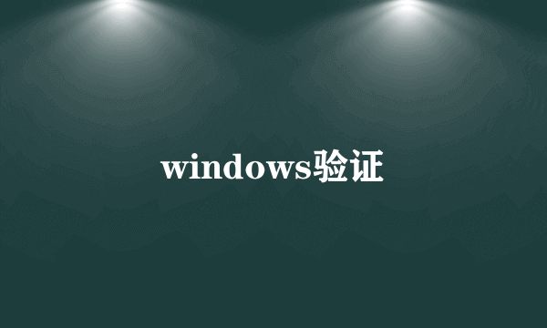 windows验证