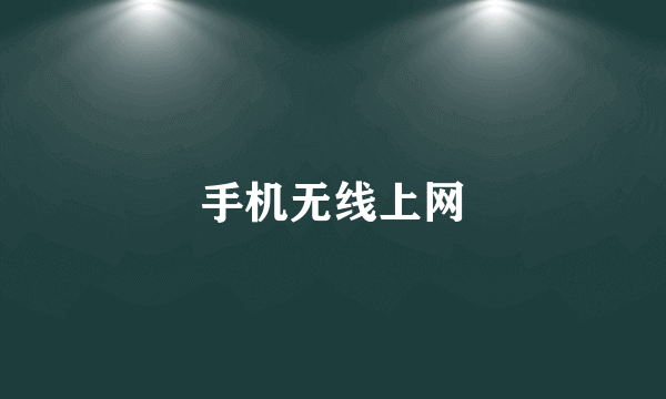 手机无线上网