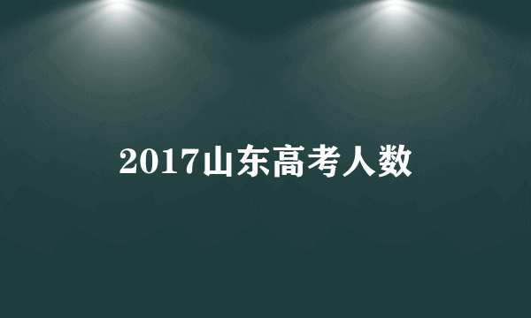 2017山东高考人数