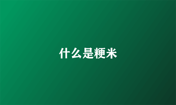 什么是粳米