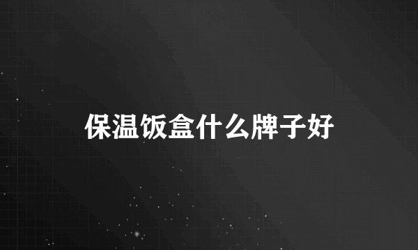 保温饭盒什么牌子好