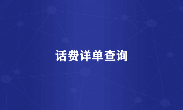 话费详单查询