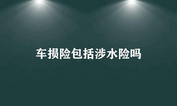 车损险包括涉水险吗