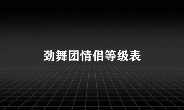 劲舞团情侣等级表