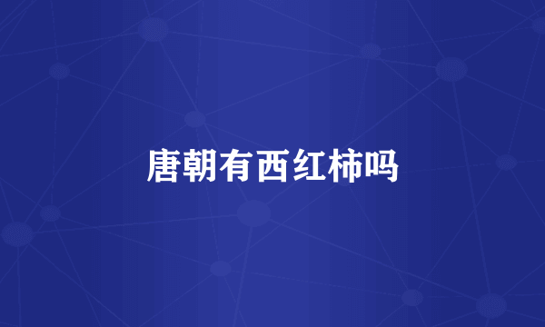 唐朝有西红柿吗