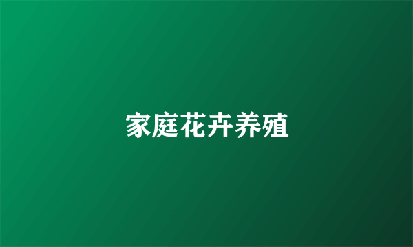 家庭花卉养殖