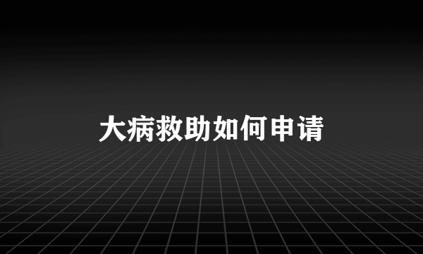 大病救助如何申请
