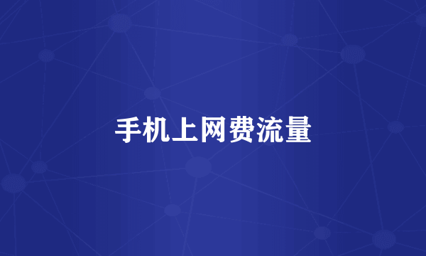 手机上网费流量
