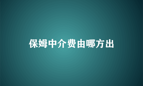 保姆中介费由哪方出