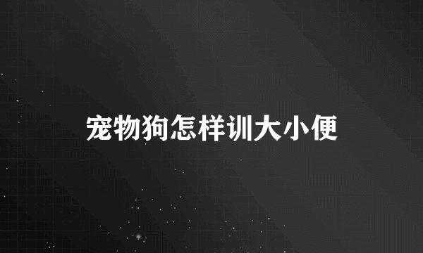 宠物狗怎样训大小便