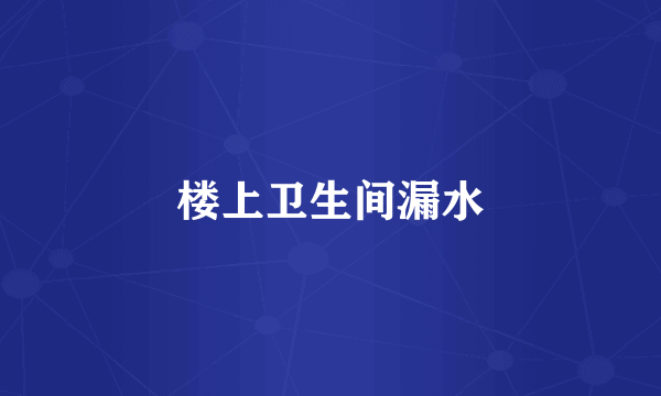 楼上卫生间漏水
