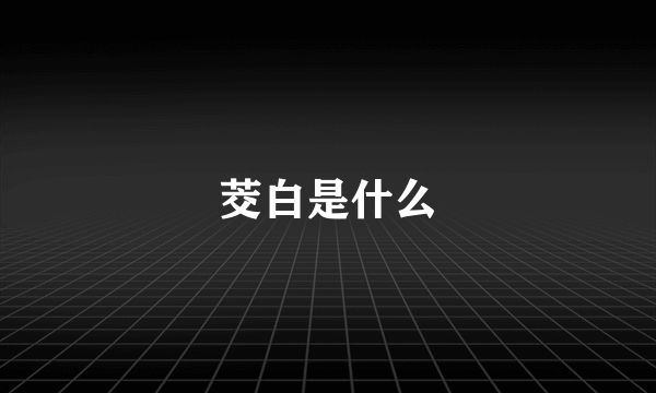 茭白是什么