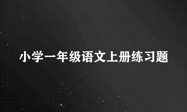 小学一年级语文上册练习题