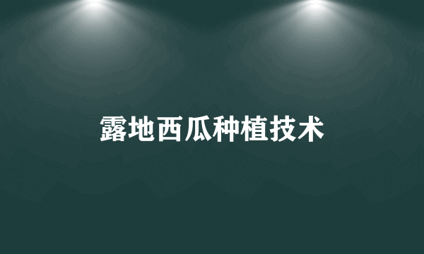 露地西瓜种植技术