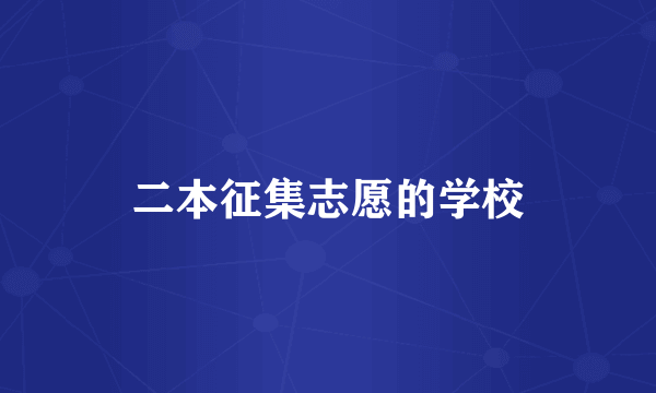 二本征集志愿的学校