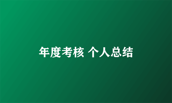 年度考核 个人总结