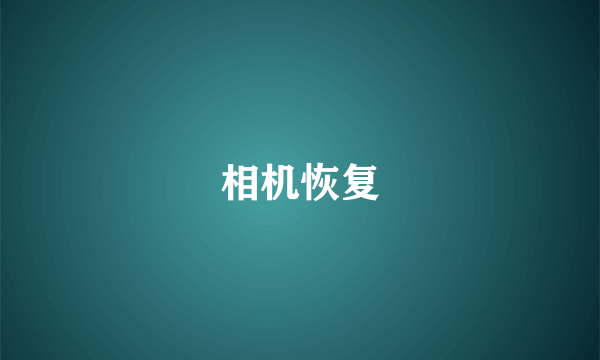 相机恢复