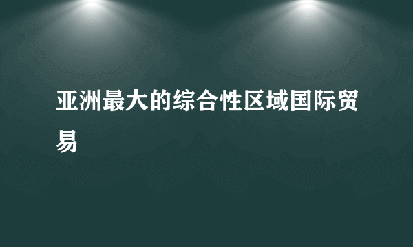 亚洲最大的综合性区域国际贸易