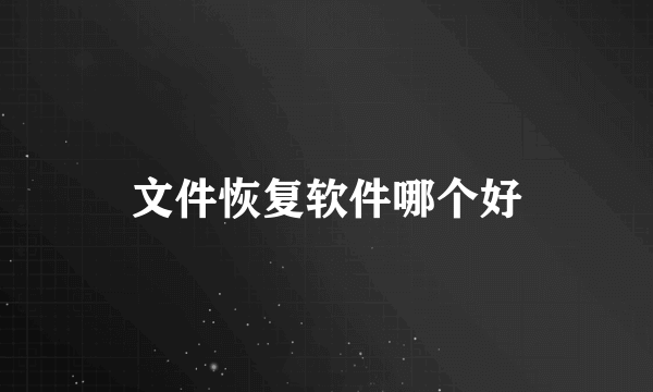 文件恢复软件哪个好