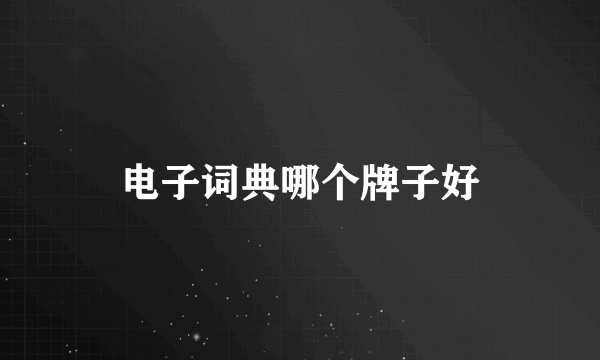 电子词典哪个牌子好