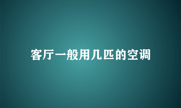 客厅一般用几匹的空调