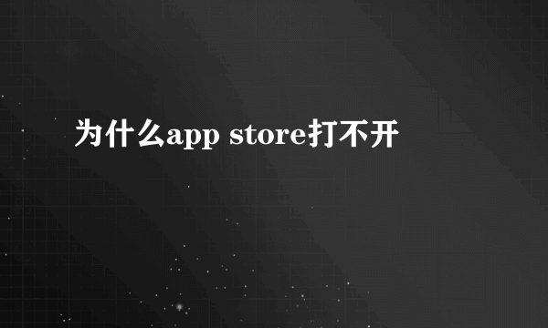 为什么app store打不开