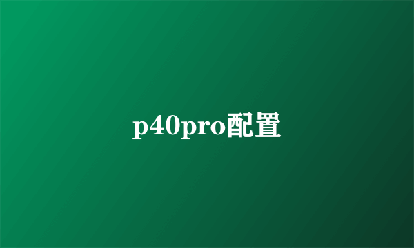 p40pro配置